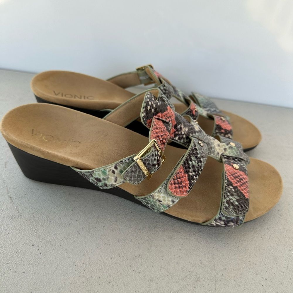 Vionic Radia Multicolored Snake Print Adjustable … - image 1